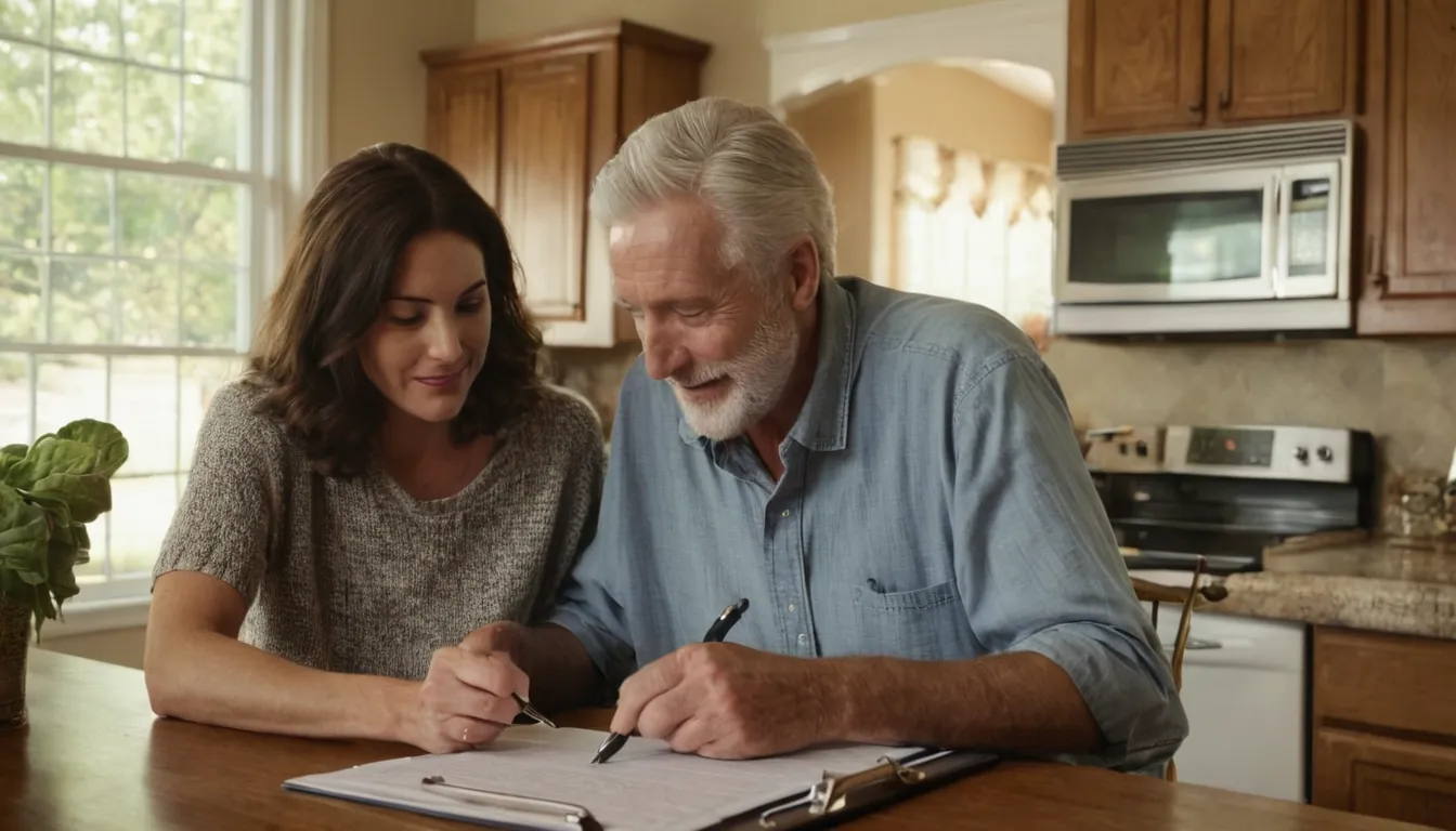 A homeowner reviewing a written pest control quote at the kitchen table